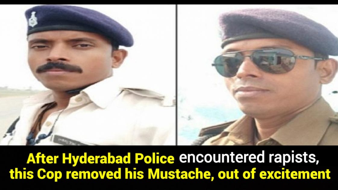Bihar police/ cop removes mustache