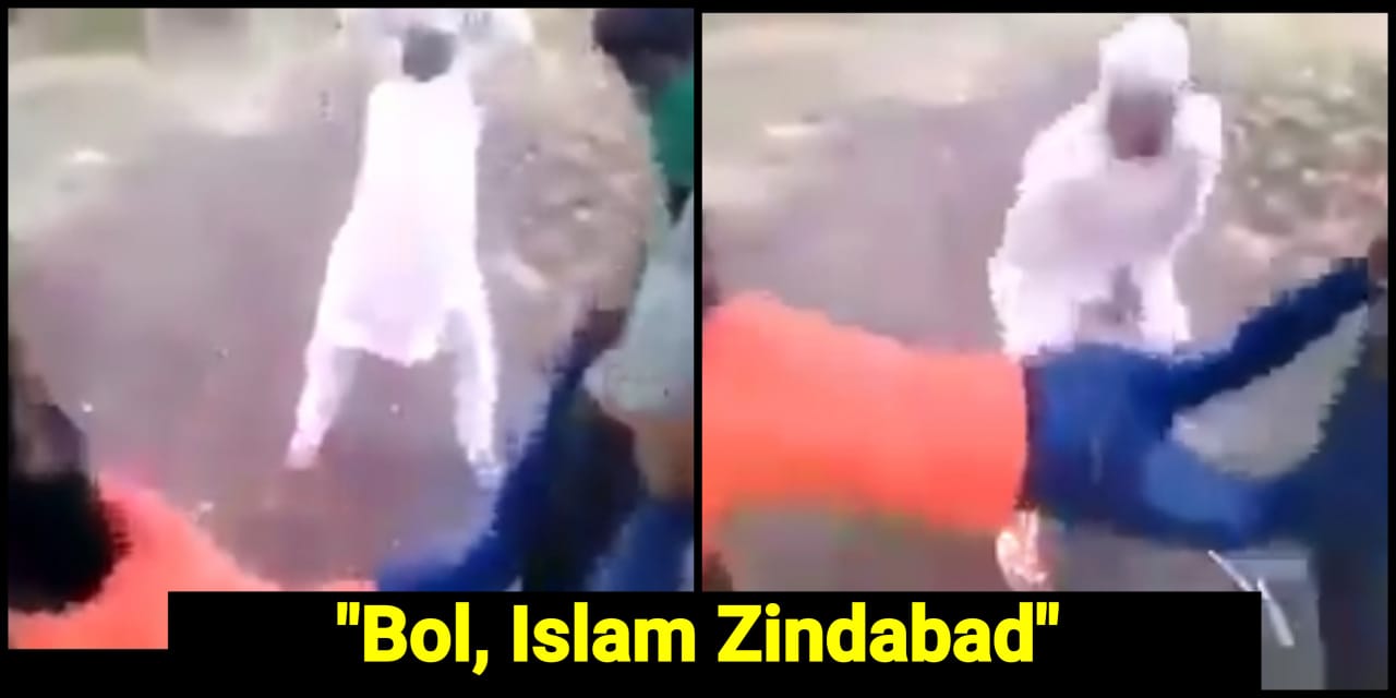 radical Muslim group forces man to shout Islam Zindabad