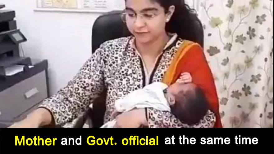 UP official gave birth just weeks ago, She is back at work with her daughter