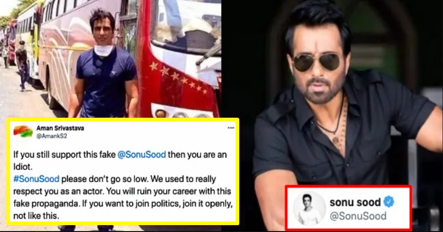 Twitter User criticises Sonu Sood for running 'Fake Charity', Actor slams him with Proofs