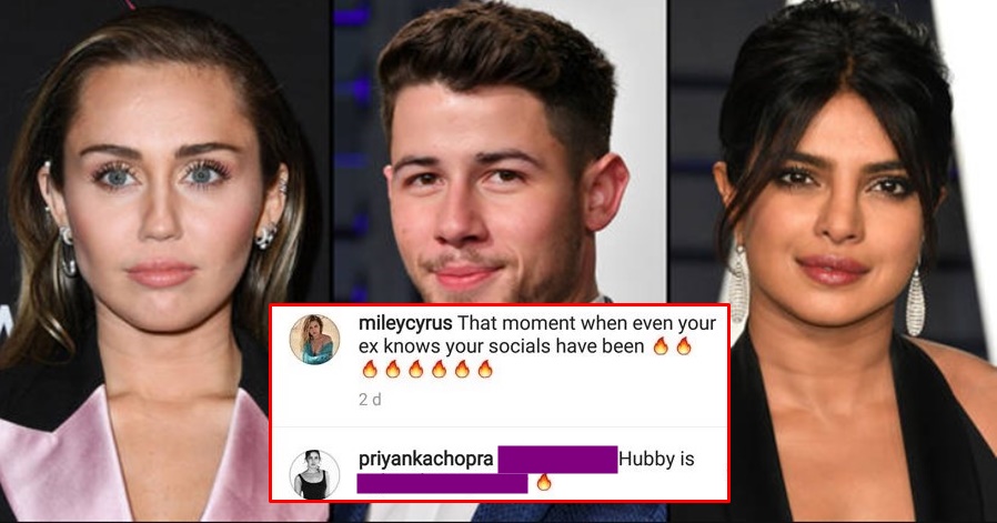 Miley Cyrus posted a DM from Priyanka Chopra's husband Nick Jonas, Priyanka reacts