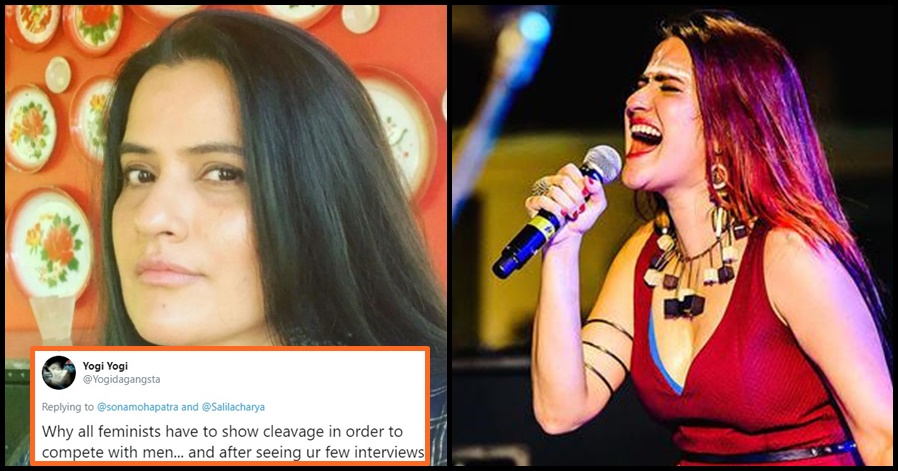 'Why all feminists have to show cleavage to compete with men', asks a Man to Sona Mohapatra; here's her sassy reply!