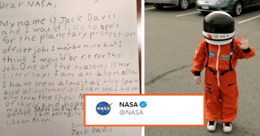Cute boy applies for a Job at NASA; this is how NASA replied
