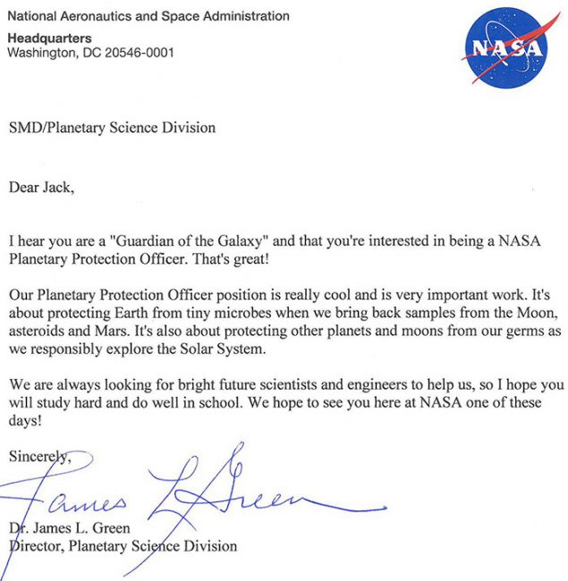 9-yr-old child applies for a Job at NASA; here's how NASA replied