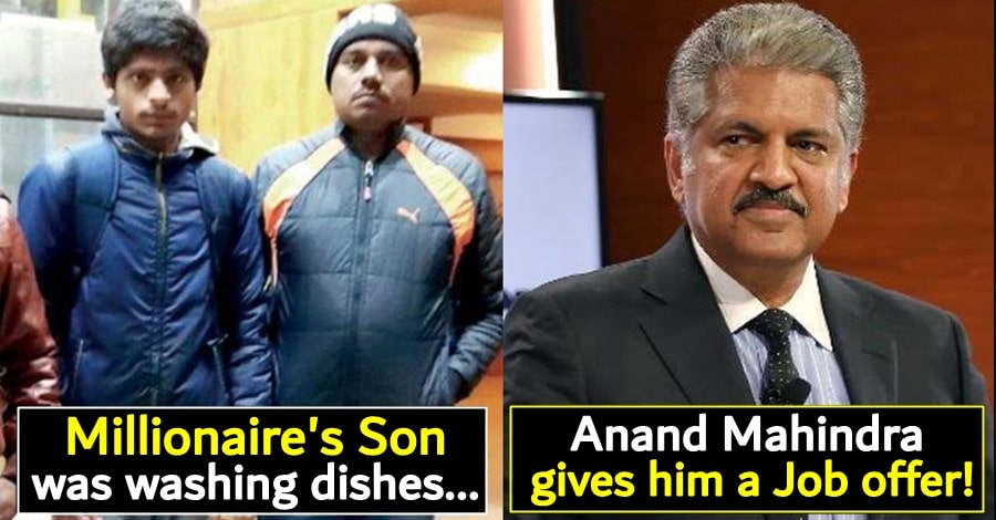 Anand Mahindra does it again, offers internship to a Millionaire’s Son who was found washing dishes in Shimla