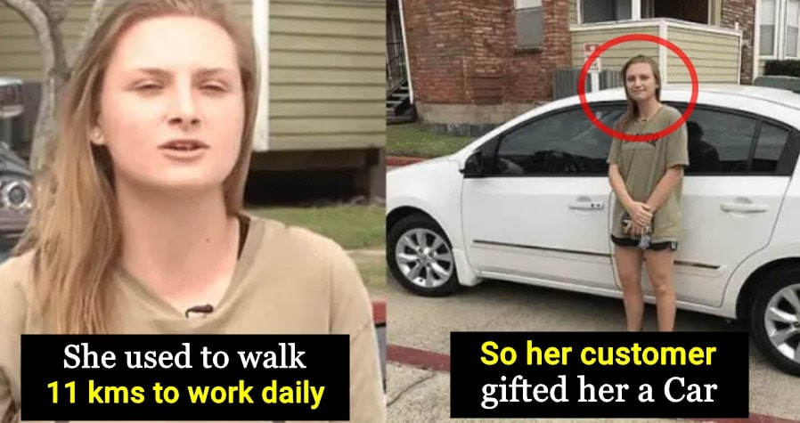 Customer gifts expensive car to a waitress who had to walk 11 km to work daily