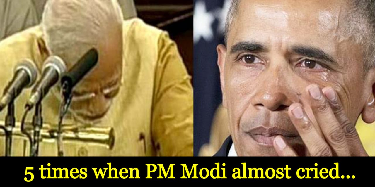 PM Modi breaks down