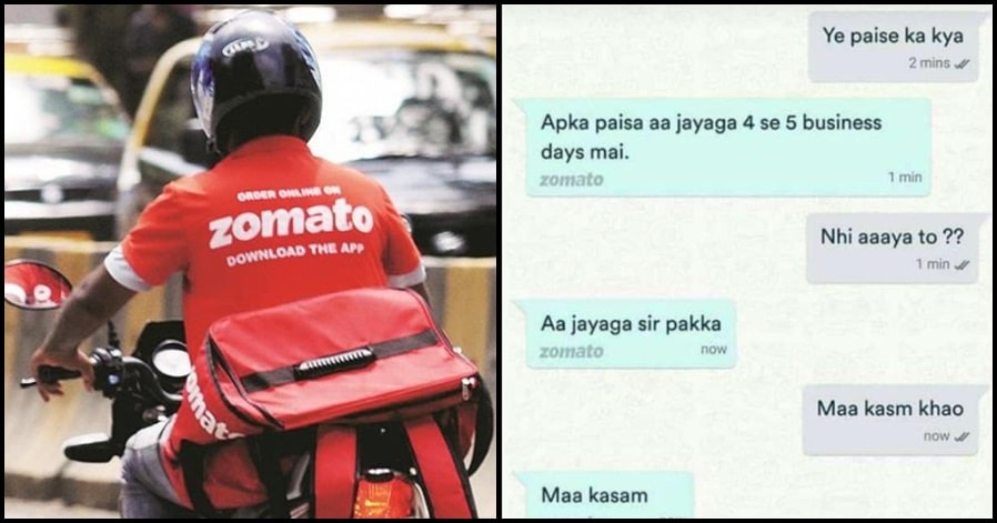 Funny convo between Customer & Zomato leaves the internet in stitches