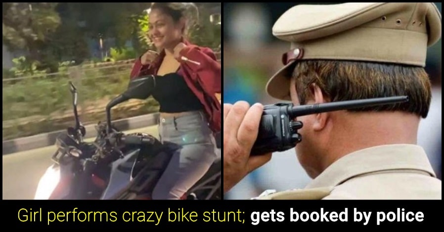 Watch: Surat girl performs "Bike stunts" without helmet, booked by police