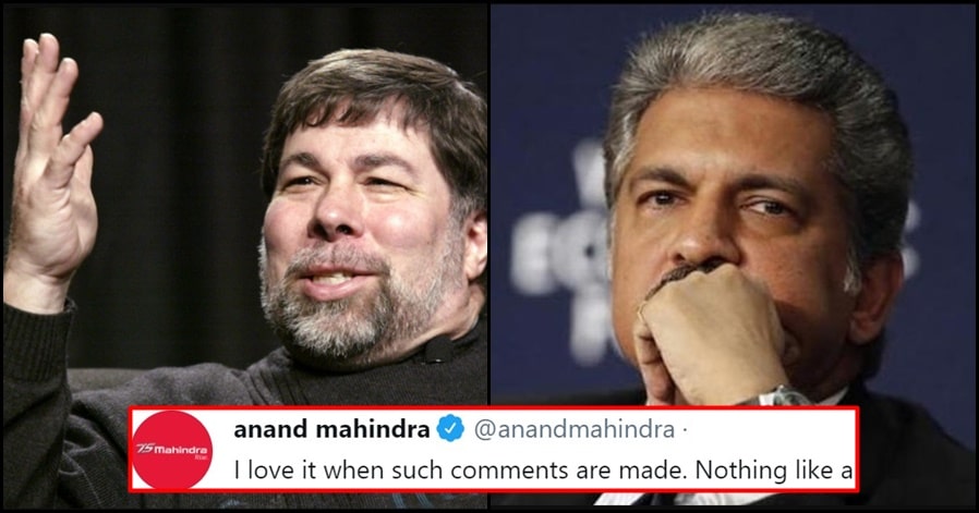 'Indians lack creativity' - Apple co-founder insults 1.3 billion people; Anand Mahindra strikes back!