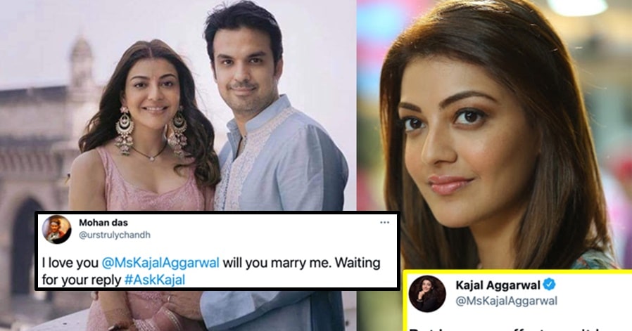 Kajal gives an apt reply to the fan who proposed to her