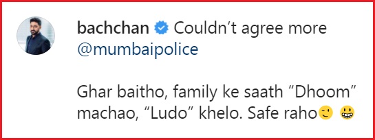 Mumbai Police posted Abhishek Bachchan's pic with a funny caption; he gave a hilarious reply