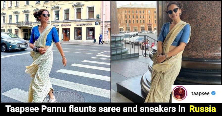 Taapsee Pannu takes Indian fashion to the streets of St Petersburg