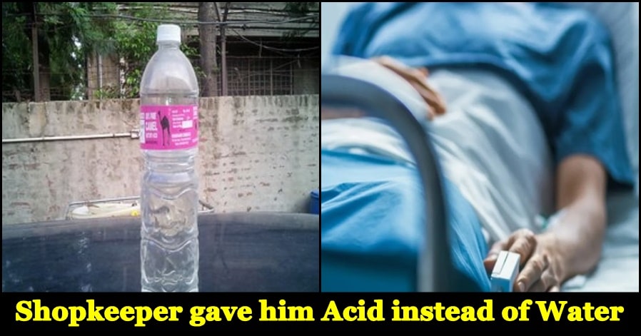 Shocking: Man hospitalised after shopkeeper mistakenly sells him acid instead of mineral water