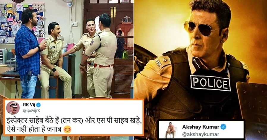Akshay Kumar gives a humble reply to IPS officer who highlights mistake in Sooryavanshi pic