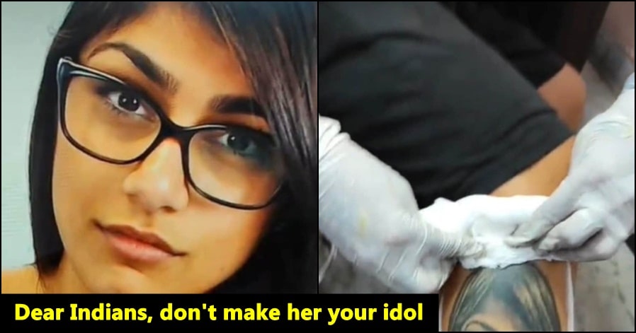 Indian guy gets his right leg tattooed with Mia Khalifa's face, users give him suggestions