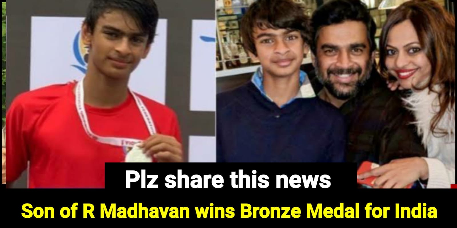 While SRK son is under-arrest in Drug case, Madhavan's son wins Bronze for India