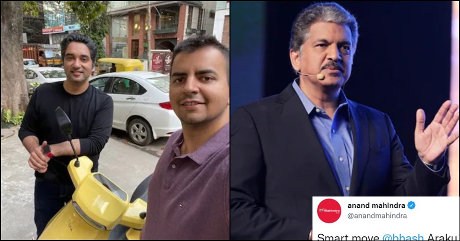 This is what Anand Mahindra said after Ola CEO posted pic from his visit to Bengaluru Cafe!!