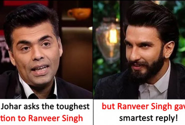 "If you were stuck in Elevator with Anushka, Deepika and Katrina, What would you do?" Karan Johar asked Ranveer Singh