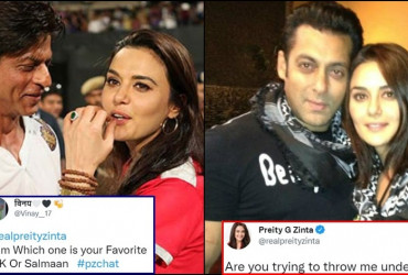 Fan asks Preity Zinta to pick SRK or Salman, the actress gives an honest reply!