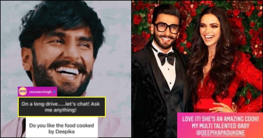 Ranveer Singh said, "Deepika is an amazing cook, My multitalented baby", Deepika reacts!!