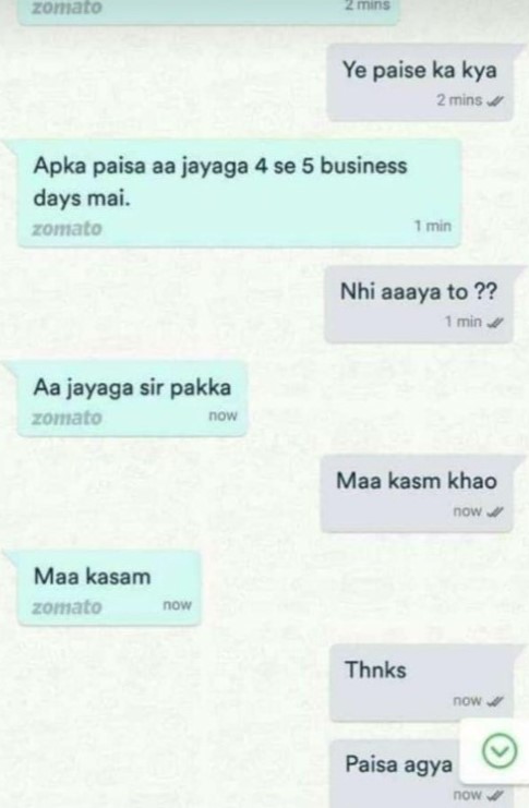 Hilarious chat conversation between Customer and Zomato goes viral on the internet, read details