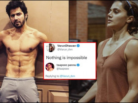 "Nothing is Impossible" - Varun Dhawan flaunts his six-pack Abs, Taapsee savagely trolls him