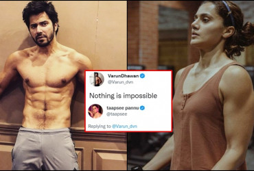 "Nothing is Impossible" - Varun Dhawan flaunts his six-pack Abs, Taapsee savagely trolls him