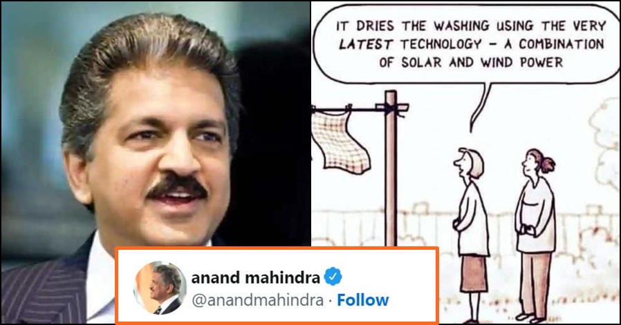 Twitter in splits after Anand Mahindra posts a hilarious message on latest tech to dry clothes