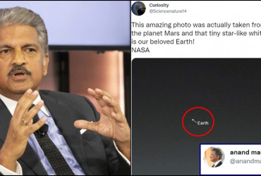 Billionaire Anand Mahindra shares a picture of Earth taken from Mars, his message goes viral