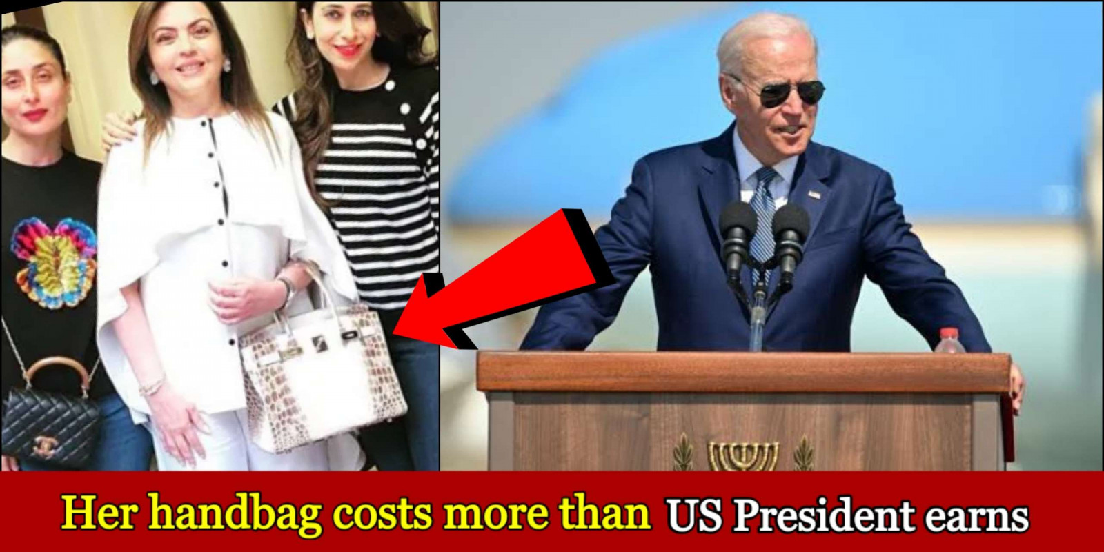 The handbag of Nita Ambani costs more than the yearly salary of US President Joe Bidden