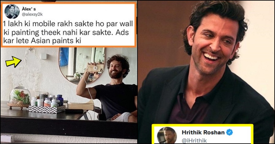 Hrithik Roshan replies to fans after being trolled for 'Dampness' on house wall