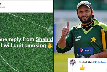 Man says he will quit smoking if Shahid Afridi replies to his post, this is what happened next!