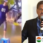 Anand Mahindra really impressed with this man's desi jugaad to walk on a waterlogged street, catch details