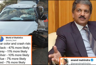 Anand Mahindra reacts after 'World Of Statistics' says black cars are more prone to accidents