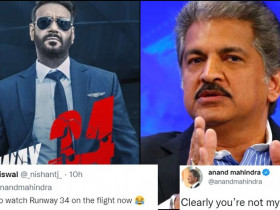 Anand Mahindra replies after a Guy tells him to watch 'Runway 34', catch details