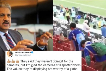 Japanese fans clean up stadium after match, Anand Mahindra reacts!
