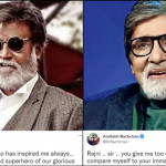When Big B told Rajinikanth, "Rajini .. sir .. you give me too much credit, I cannot compare myself to your immense presence stature"
