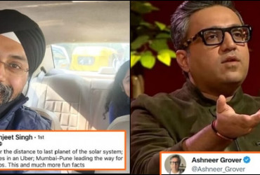 Ashneer Grover takes a dig at Uber India President's Post on Uber's achievements, he removes post
