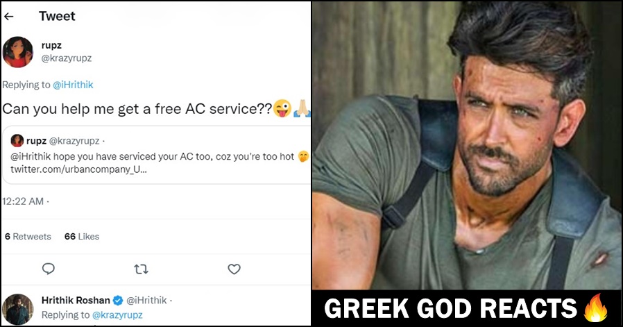 Hrithik Roshan responds to fan who requested him to get her AC serviced, read details