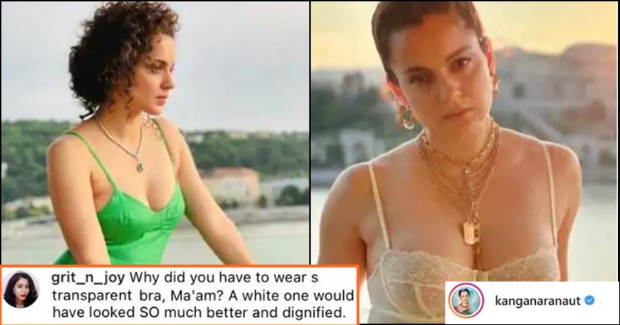 Kangana gives Befitting Reply after she was trolled for wearing a Bralette