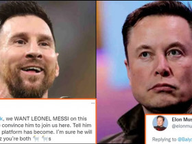 Elon Musk gives lit reply after a Guy asks him to convince Messi to join Twitter