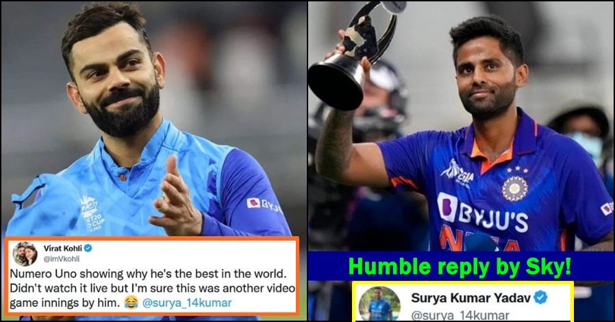 Suryakumar Yadav gives Humble Reply To Virat Kohli’s tweet praising his Batting