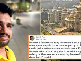 Bengaluru Couple fined and harassed By Policemen for Walking on the Road at late night