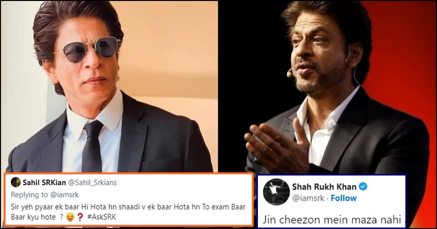 Fan asks SRK, Love happens only once, marriage happens once, then why do the exams happen again and again", SRK replies
