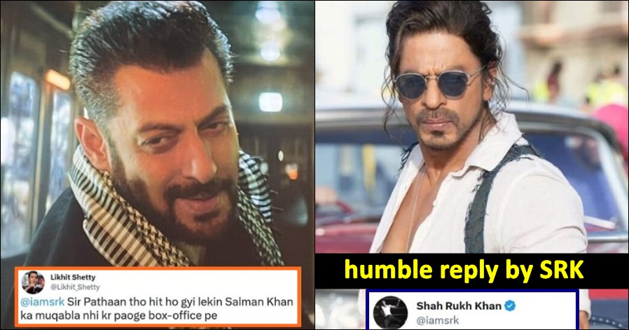SRK replies to the user who said "you can't compete with Salman Khan"