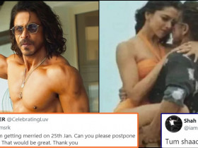 Fan getting Married on 'Pathaan' Release Day makes a request, SRK gives a witty reply
