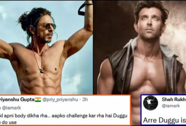 Here's a funny reply SRK gave when people compared his physique to Hrithik Roshan