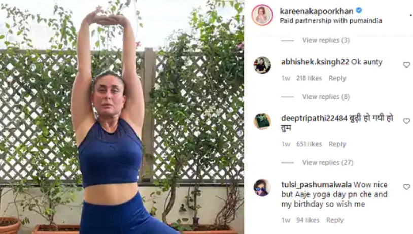 Kareena Kapoor trolled for her yoga picture, netizens say "buddhi ho gayi ho tum"