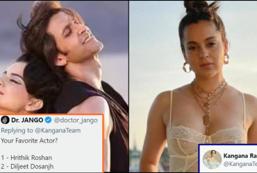 Kangana replies to Fan who asked Her Favourite Actor Between Hrithik And Diljit